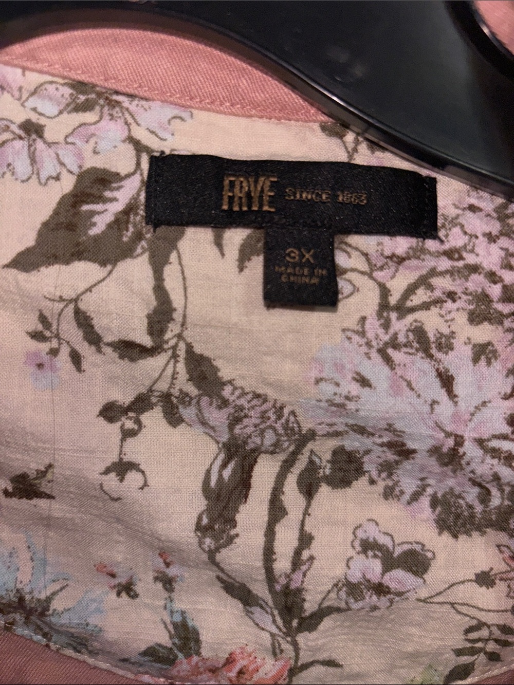 Frye Soft Pink Jean Jacket with Floral Lining - Picture 2 of 11
